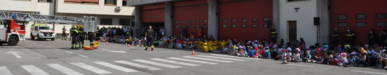 i bambini osservano la scala aerea